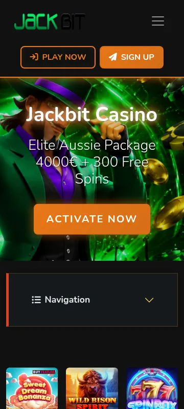 Jackbit Casino mobile browser view